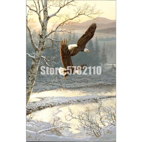 Landscape 5d Diy Diamond Painting Cross Stitch Diamond Embroidery Winter Eagles Diamond Mosaic Full Square Drill Gifts Picture