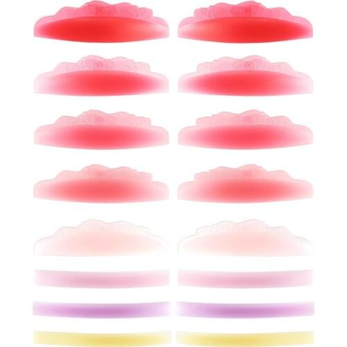 8 Pairs Silicone Eyelash Perm Pad Colorful Recycling Lashes Rods Shield Lifting 3D Eyelash Curler Accessories Applicator Tools