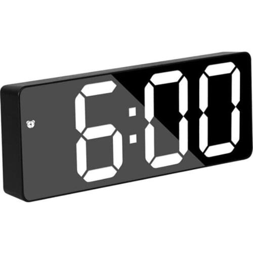 Acrylic/Mirror Alarm Clock LED Digital Clock Voice Control Snooze Time Temperature Display Night Mode Reloj Despertador Digital