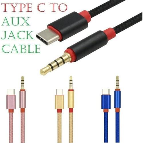 Type-c To 3.5mm Jack Male Audio Aux Cable Male To USB-C Stereo Adapter Connector Earphone Cable Adapter Converter For Xiaomi