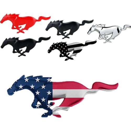 Car Decoration Sticker Horse Logo For Focus 3 Fiesta Kuga Fusion Explorer Mustang V6 V8 GT500 GT350 Everest Rear Trunk Emblem