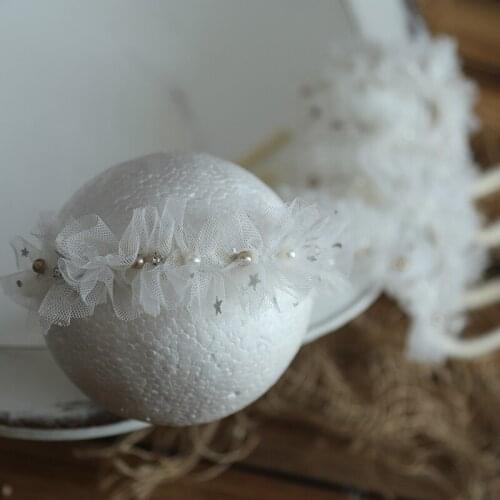 White Lace Baby Headband Newborn Photography Props Elastic Baby Accessories Infant Hairbands Photography Props