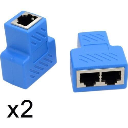 CYSM 2pcs STP UTP Cat6 RJ45 8P8C Plug To Dual RJ45 Splitter Network Ethernet Switcher Adapter