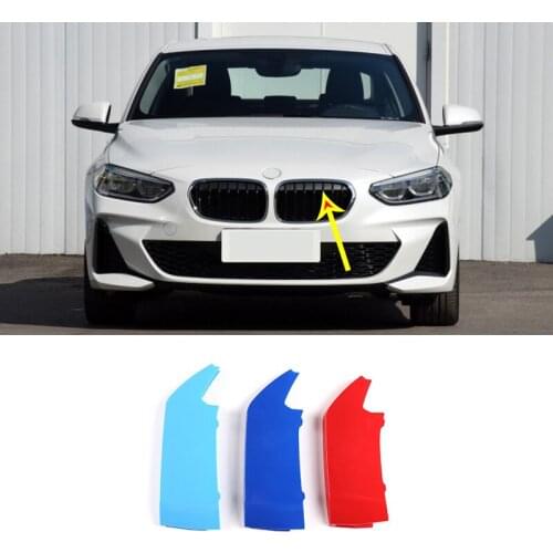 Three-Color Net Decoration Strip For BMW 1 Series 2015-2021 Car Front Grid Cover Strip Net Decoration Stickers Auto Accessories