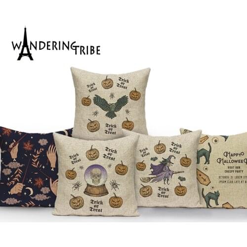 Halloween Style Throw Pillow Decorative Cushion Decorative Pillows For Bed Pumpkin Pattern Pillowcases Sofa Cushions Funda Cojin