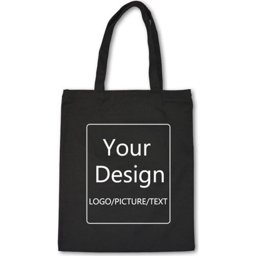 Add Your Design Logo/picture/text Custom Canvas Bags Tote Bag Shopping Print Original Design White Unisex Travel Black Beige