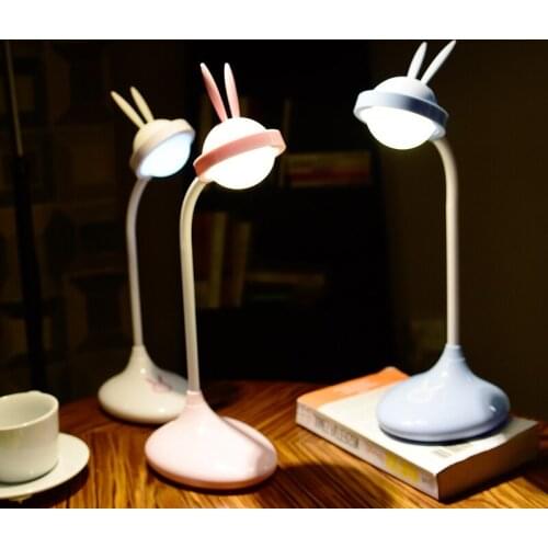 USB Charging Creative Rabbit Touch Lamp Student Reading Writing Bedroom Folding Bedside Rabbit Lamp Use Home Office Dorm