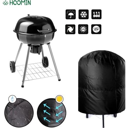 58x77cm/66x100cm Rain Protection Camping Outdoor Barbecue Cover Anti Dust Round BBQ Grill Cover Waterproof Grill Cover