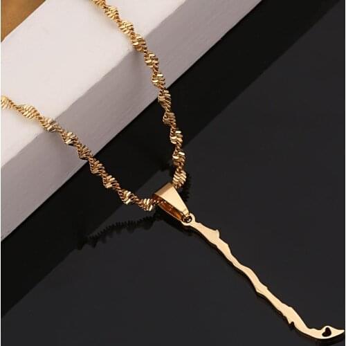 Stainless Steel Chile Map Pendant Necklaces Republic of Chilean Map Chain Jewelry Gifts