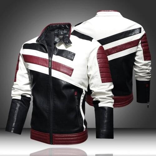 New mens casual classic warm leather jacket jacket mens leather jacket American fashion coat