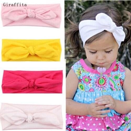 Fashion Cute Rabbit Ears Bow Hair Bands Cloth Headband Bowknot Headwear For Girls Children Headdress