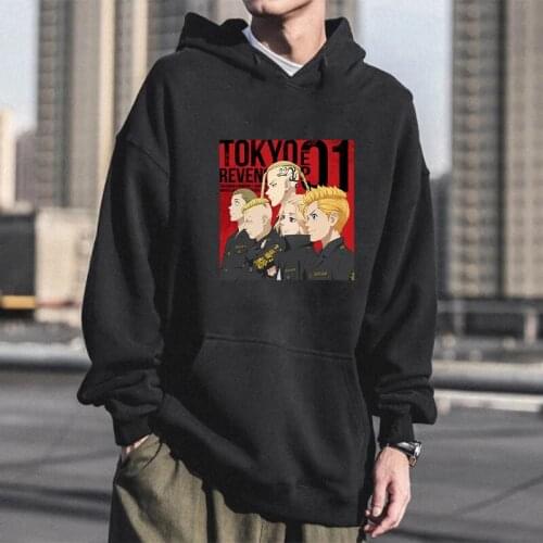Tokyo Revengers Tokyo Manji Gang Funny Anime Hoodies Men Fashion Manga Harajuku Winter Warm Long Sleeve Casual Sweatshirt Women