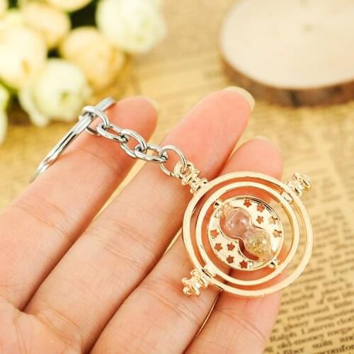 New Harried Time timer hourglass Keychain Keyring Potters astronomical Time Converter Magic School Key Ring Movie for Fans Gift