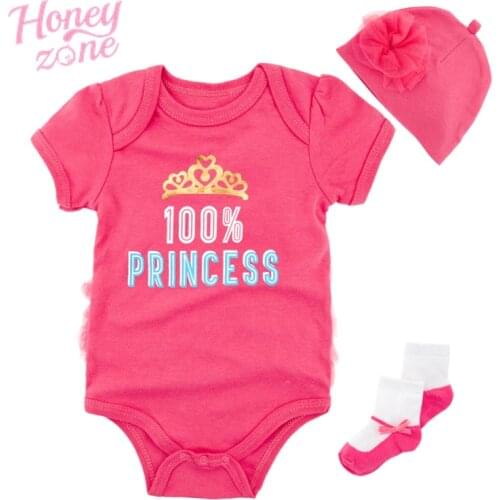Honeyzone Newborn Baby Girl Clothes Winter Set Summer 3pcs 3m 6m 9m 12m Baby Bodysuits Roupa De Bebes