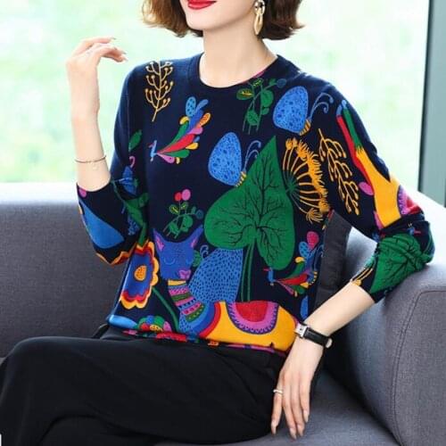 Autumn Winter sweater Womens sweater of high quality She worked in Round neck and womens sweaters Smoking piers Womens sweate