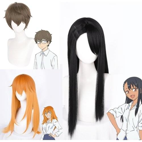 Anime Ijiranaide Nagatoro-san Nagatoro Hayase Cosplay Wig Heat Resistant Synthetic Hair Halloween Party Wigs Role Play Prop
