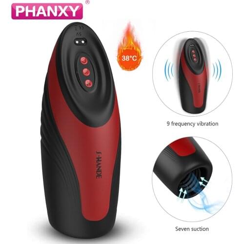PHANXY Male Automatic Sucking Heating Vagina Masturbation Cup Sexules Toys Real Blowjob Masturbator Sex Shop Toys for Adults 18