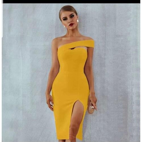 2021 New Summer Bandage Tight Sexy Strapless Split Tube Top Dress Can Be Worn From 18 To 40 Years Old