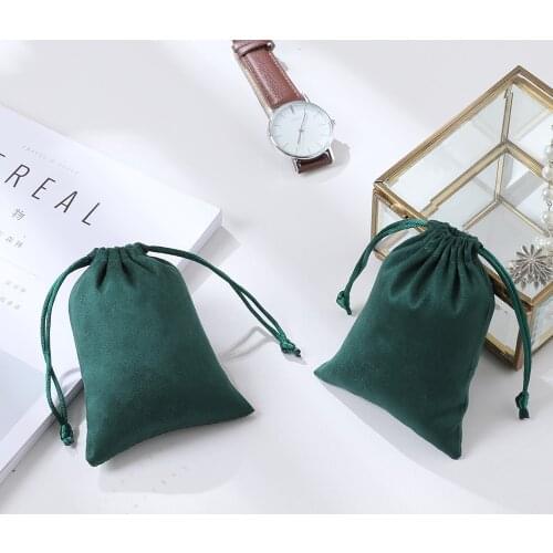 50 Drawstring Gift Bags Flannel Jewelry Packaging Pouches Custom Personalized Logo For Wedding Party Lipstick Favor Storage Sack