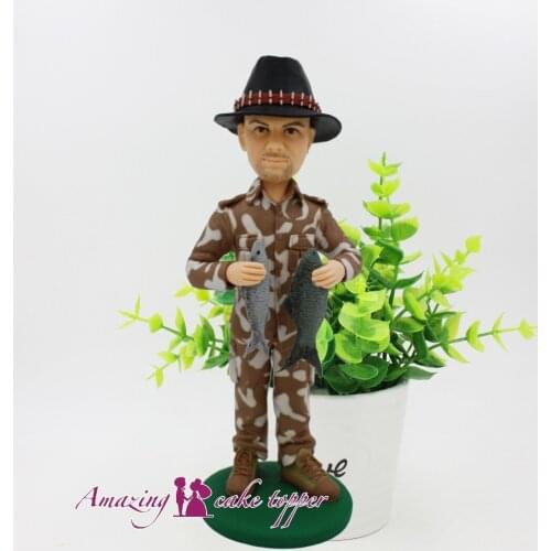 2019 AMAZING CAKE TOPPER Outdoor fishing expert Toys Clay Figure From Pictures