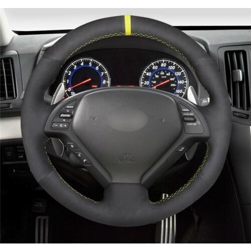 DIY Hand-stitched Customization Anti-Slip Wear-Resistant Steering Wheel Cover For Nissan Skyline 06-14 Car Interior Decoration