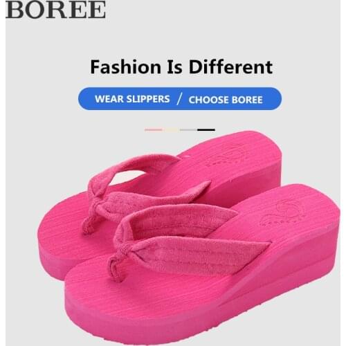 BOREE Women Flip Flops Summer Fashion Beach Platform Slippers Casual Outside Wedges Sandals Light Comfort Home Woman Shoes 2021