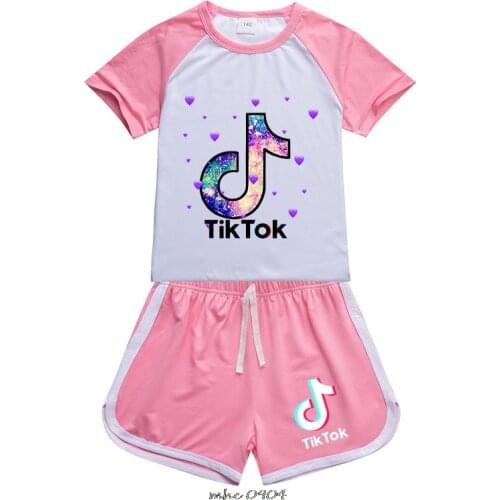 Tik Tok Boys Clothing Children Summer Boys Clothes Sets Kids Boys Clothing Set T-Shit +Pants 2pcs/Set Cotton Teenagers Tracksuit