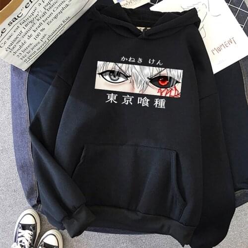 Tokyo Ghoul Hoodie Harajuku Loose Sweatshirt Japanese Anime Kaneki Ken Eye Manga Print Hoodie Streetwear Fashion Hoodie Womens