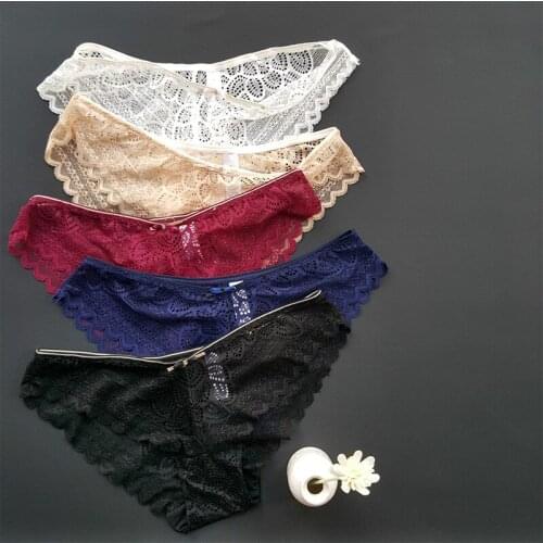 New Womens Underpants Sexy Panties Seamless Lace Underpants Low Waist Briefs Girls Transparent Underwear Hollow Out Underpants