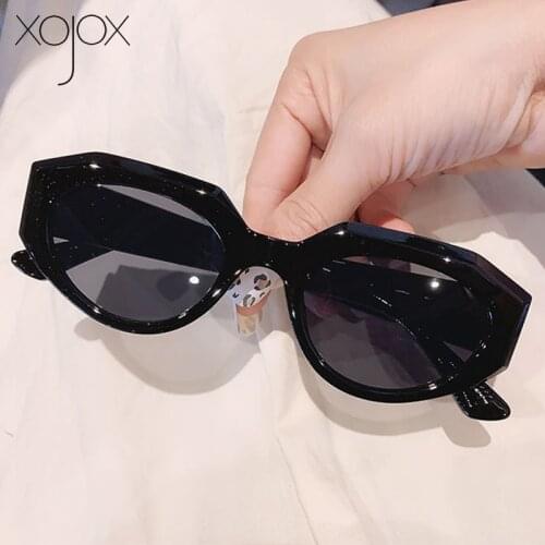 XojoX Vintage Womens Sunglasses Irregular Oval Retro Mens Eyewear Fashionable Cat Eye Polygon Sun Glasses UV400