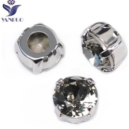 YANRUO 1357 Black Diamond All Sizes Brilliant Cut Fancy Stones K9 Strass Crystal Grey Dress Ornament Stone Sewing