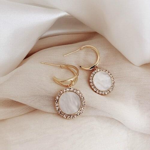 Zeojrlly Metal Classic Round Women Dangle Earrings New Womens Fashion Korean elegant female korean jewelry
