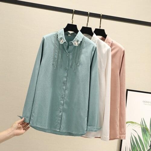 Floral Women Blouses Shirts Tunic Womens Tops And Blouse 2020 Womenswear Long Sleeve Clothing Button Up Down New Embroidery