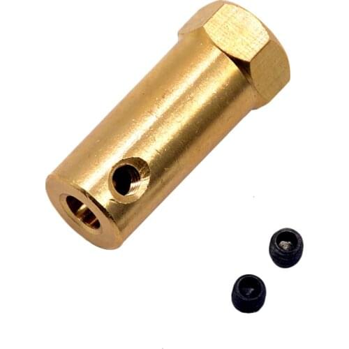 1pc Hexagonal Brass Coupling length 30mm Hex Connector Robot Accessories Shaft 3mm 4mm 5mm 6mm 7mm 8mm Yellow Copper Screw Wheel