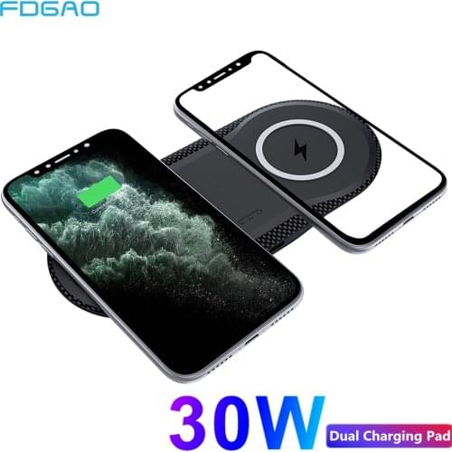 2 in1 Dual Wireless Charger Pad for Airpods Pro iPhone 12 11 XS XR X 8 QI Induction 30W Fast Charging For Samsung S20 S10 Xiaomi