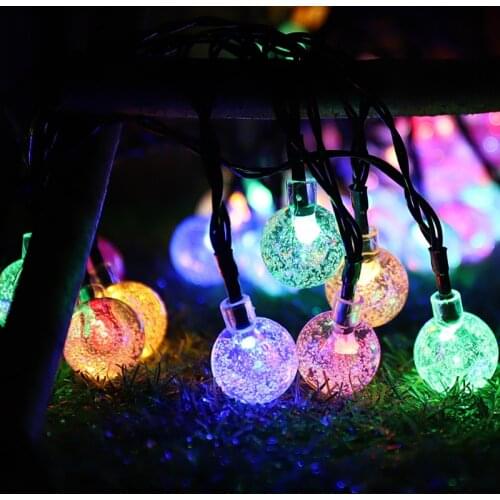 20/30 LEDS Crystal ball 5M/6.5M Solar Lamp Power LED String Fairy Lights Solar Garlands Garden Christmas Decor For Outdoor