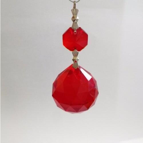 40pcs 40mm Siam shinning crystal hanging lighting ball glass chandelier prism parts for wedding decor