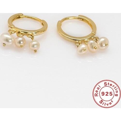 Aide 925 Sterling Silver Pearl Pendientes Hoop Earrings for Women Brincos Hoop Round Zircon Crystal Jewelry Kolczyki Earing