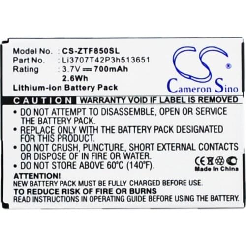 CS 700mAh battery for Telstra F252, F256, F850, F851 Li3707T42P3h513651