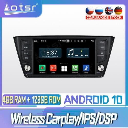 Android 10 PX6 128G For SKODA Fabia 2015 2016 2017 DVD GPS Navigation Auto Radio Stereo Video Multimedia Player HeadUnit 2din