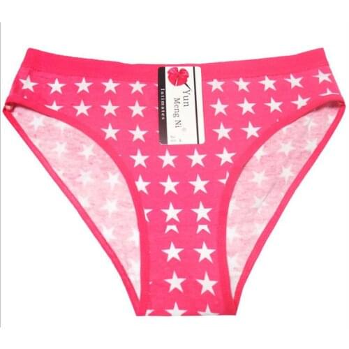 Free shipping 5pcs/lot Hot Selling Cotton womens briefs fashion star printed cotton underwear womens cotton briefs 89106