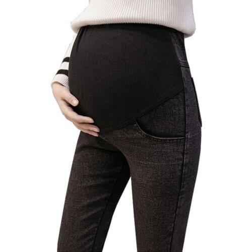 Elastic Waist Pregnancy Trousers Gravida Denim Maternity Pencil Pants Jeans For Pregnant Women Clothes Maternity Clothing
