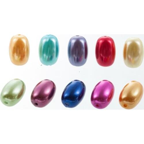 2017 NEW Imitation Pearl Beads Jewelry Making Oval Shape Big Size European Wedding DIY Beaded Kids Jewelry 50pcs/lot AS05