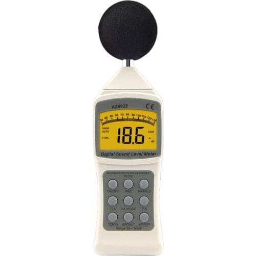 AZ8922 Digital Sound Level Meter Noise Meter Measuring Range 30-130dB LCD Backlight Function