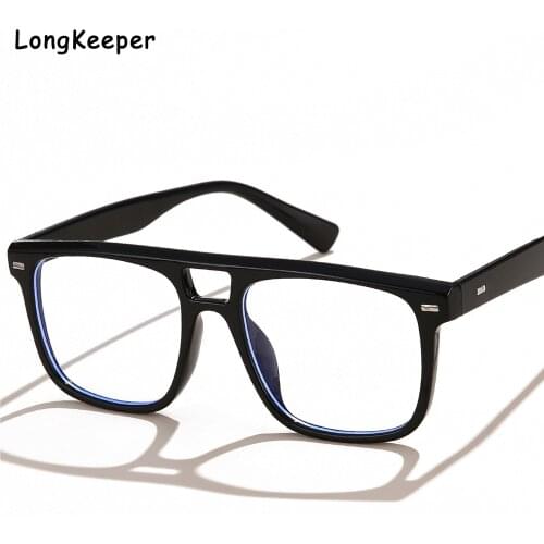 Men Anti Blue Rays Computer Glasses Frame Vintage Brand Square Oversize Eyeglasses Optical Womens Blue Light Blocking Glasses