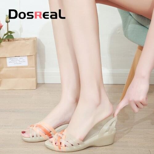 Dosreal Women Sandals Wedge Summer Fashion Women Shoes Casual Jelly Sandals For Female Leisure Girl Slippers Beach Sandals