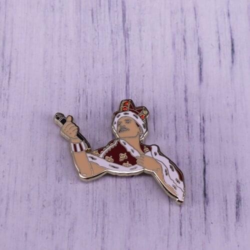 Queen band Freddie Mercury Enamel Pin UK Opera Rock Music Art Singer Brooch For Fans Coat Scarf Lapel Badge