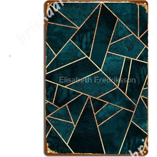 Deep Teal Stone Metal Signs Wall Decor Decoration Bar Cave Cinema Kitchen Tin sign Posters