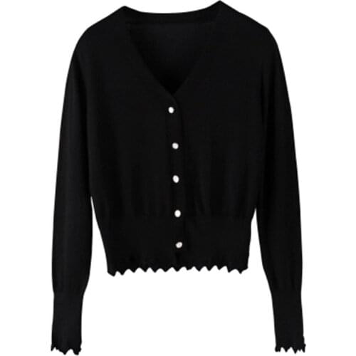 2018 Womens Cardigan Knitted Sweater Long Sleeve Crochet Female Cardigan With Buttons Short Sweater Women Cardigans ZY1612