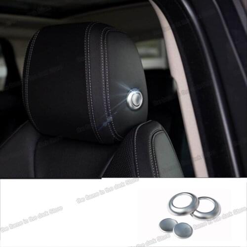 Lsrtw2017 abs car seat headrest button chrome trims for range rover evoque 2011 2012 2013 2014 2015 2016 2017 2018 2019